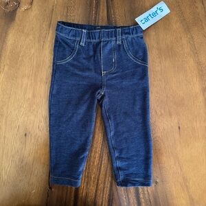 NWT Carter's Baby Girl Denim Like Leggings Size 9M